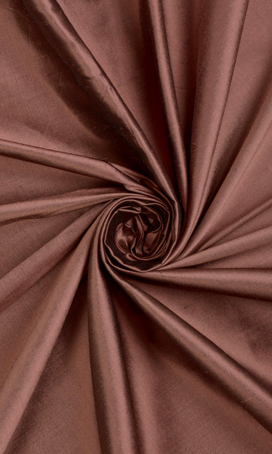 Custom Size Silk Home Décor Fabric Sample (Cognac Red/ Brown)