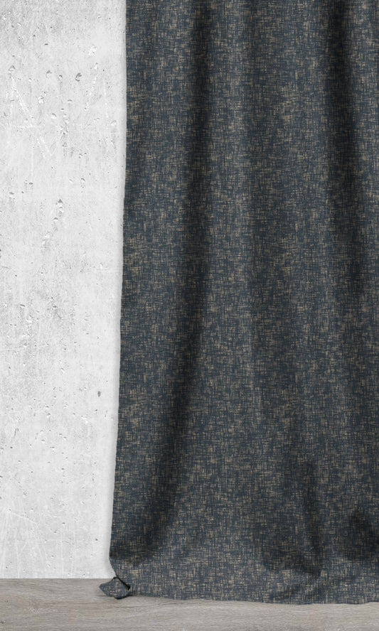 Textured Custom Drapery/ Curtains (Denim/ Navy Blue)