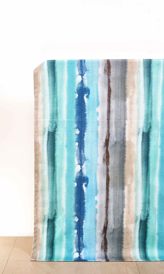 Made-to-Order Home Décor Fabric Sample (Blue/ Gray/ Brown)