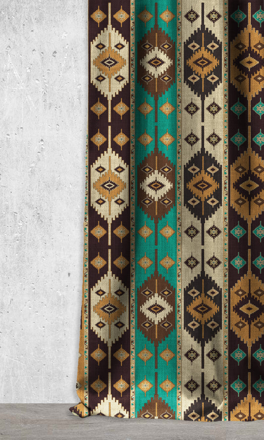 Made-to-Order Kilim Drapes (Blue/ Brown)