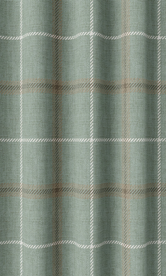 Modern Check Patterned Home Décor Fabric By the Metre (Duck Egg Blue)