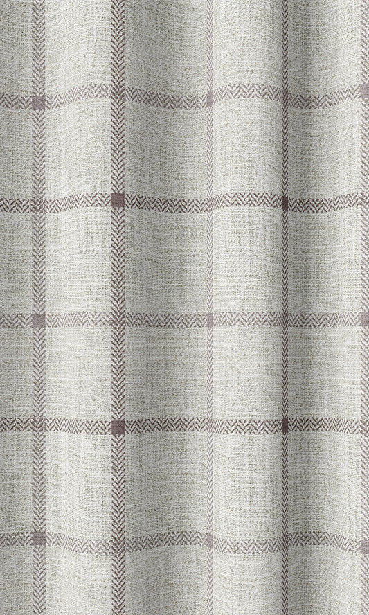 Check Patterned Home Décor Fabric Sample (Oatmeal White)