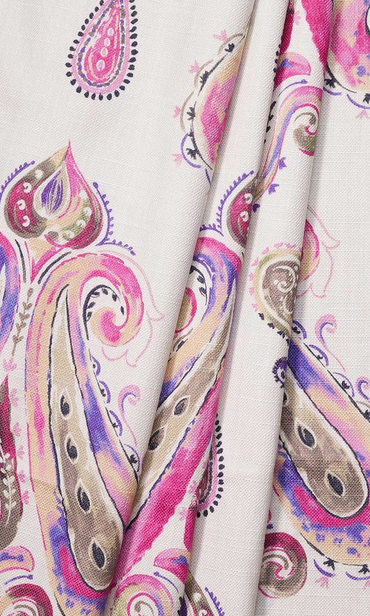 Paisley Print Curtains (Pink/ Purple)