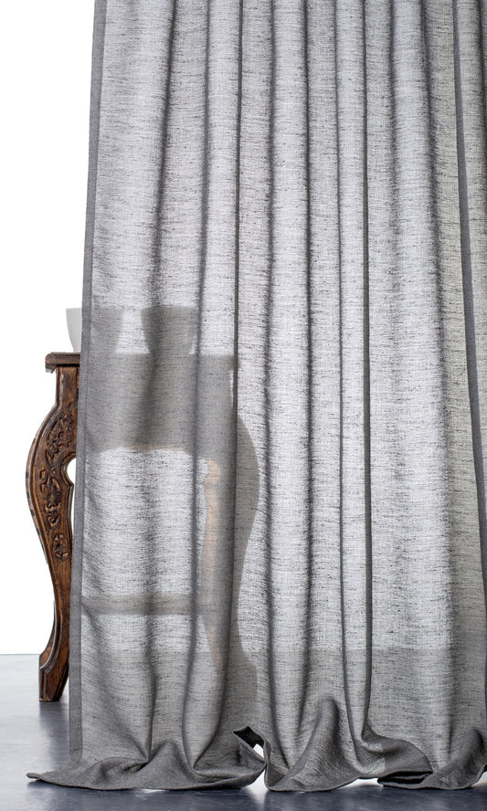 Plain Sheer Curtains (Dark Grey)