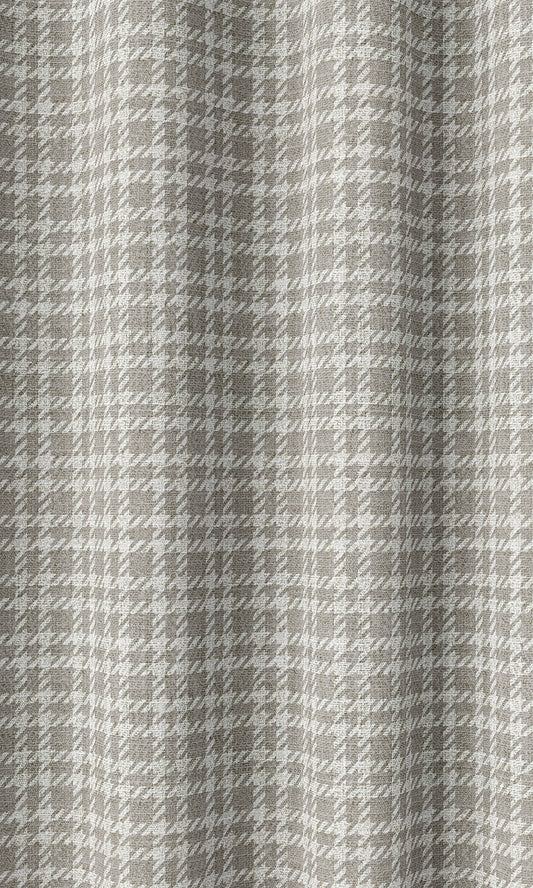 Modern Check Patterned Home Décor Fabric Sample (Warm Grey)