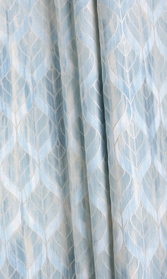 Petal Patterned Curtains (Blue)