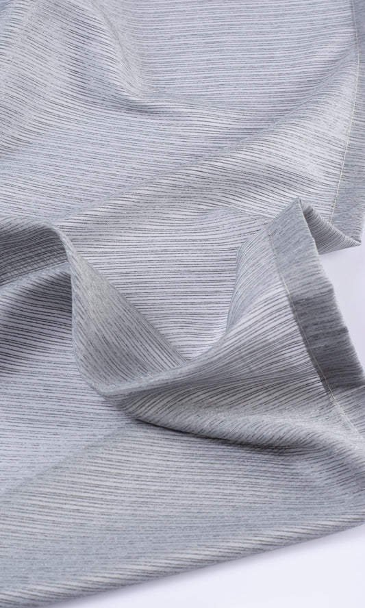 Striped Sheer Home Décor Fabric Sample (Silver Grey)