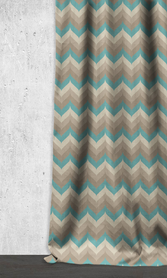 Light Blocking Home Décor Fabric Sample (Ivory/ Grey/ Blue)