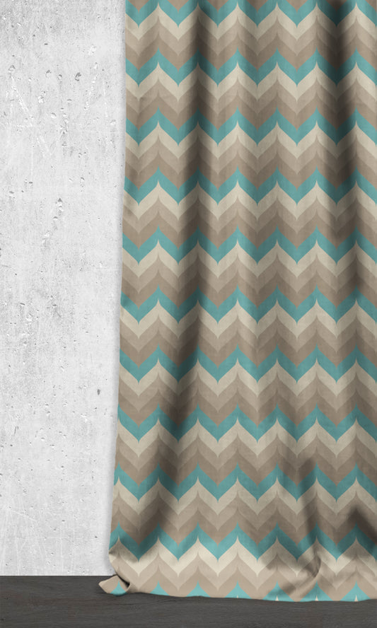 Light Blocking Home Décor Fabric By the Metre (Ivory/ Grey/ Blue)