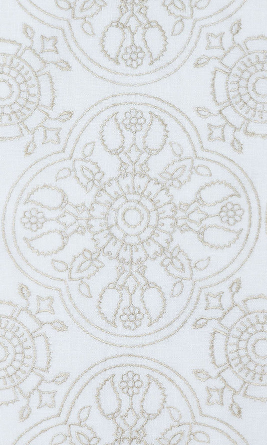 Custom White Linen Home Décor Fabric Sample (White/ Ivory)