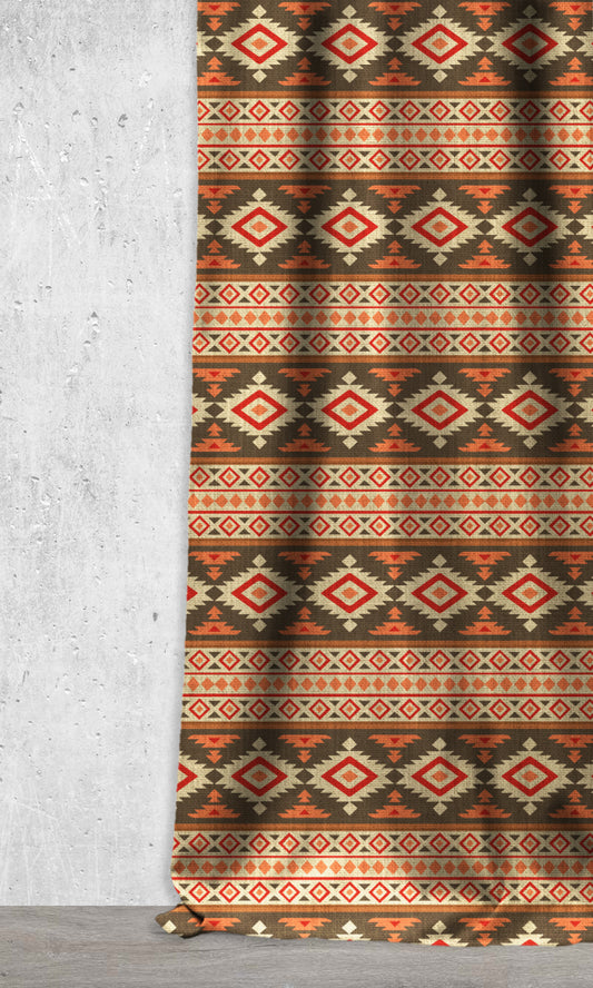 Custom Home Décor Fabric By the Metre (Salmon Pink/ Brown/ Red)