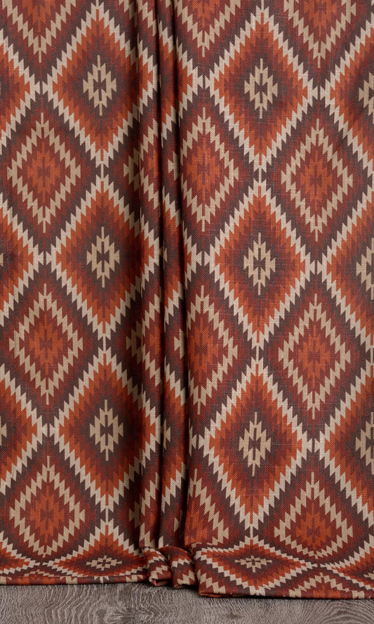 Kilim Print Curtains (Orange/ Red/ Brown/ Beige)