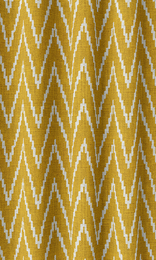 Modern Chevron Print Home Décor Fabric Sample (Deep Yellow/ White)