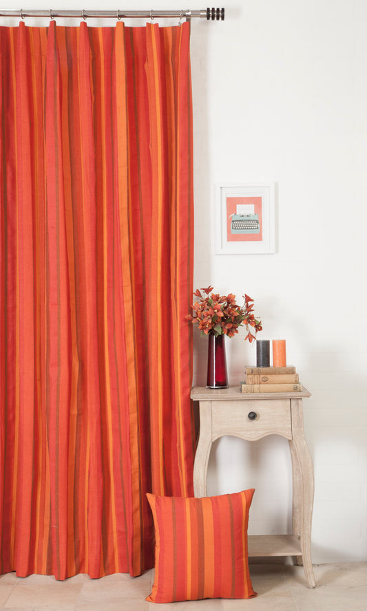 Made to Measure Cotton Window Curtains (Orange)