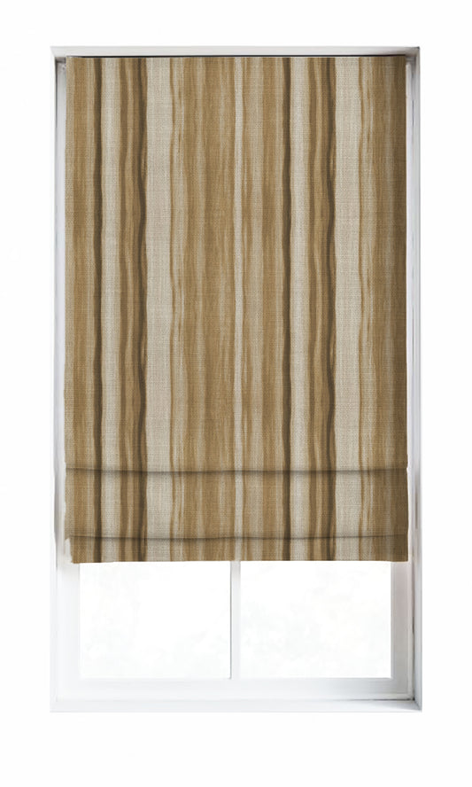 Modern Striped Print Drapes (Brown/ Beige)