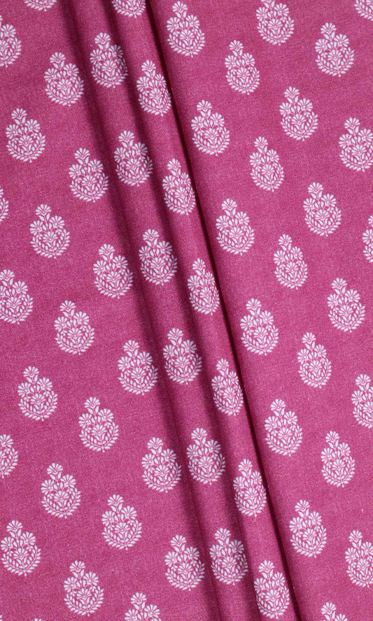 Floral Cotton Drapes (Magenta Pink)