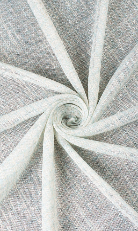 Sheer Linen Checked Home Décor Fabric Sample (Light Blue)