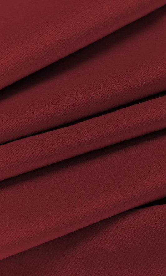 Velvet Home Décor Fabric By the Metre (Burgundy Red)