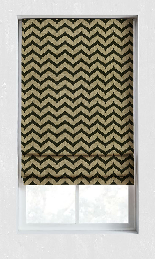 Geo Print Drapes (Black/ Khaki Brown)