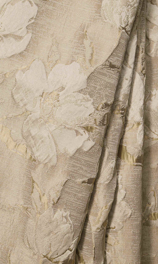 Floral Self Patterned Panels (Beige/ Champagne Gold)