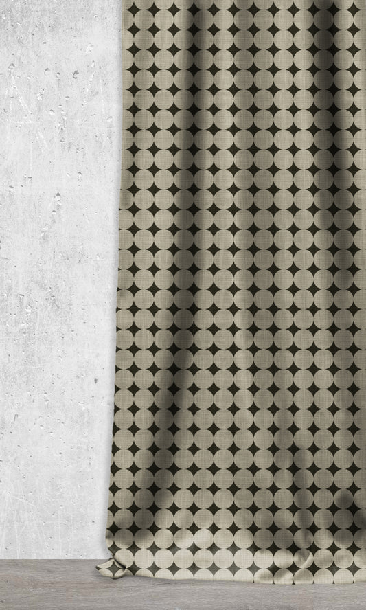 Geometrical Printed Drapes (Black/ Stone Grey)