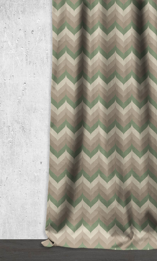 Light Blocking Home Décor Fabric By the Metre (Green/ Grey)