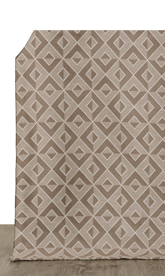 Diamond Patterned Jacquard Home Décor Fabric Sample (Mocha Brown)