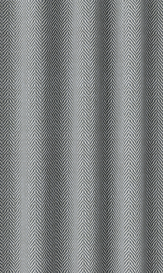 Herringbone Print Home Décor Fabric Sample (Petrol Blue/ White)