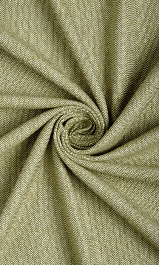 Herringbone Textured Home Décor Fabric By the Metre (Olive Green)