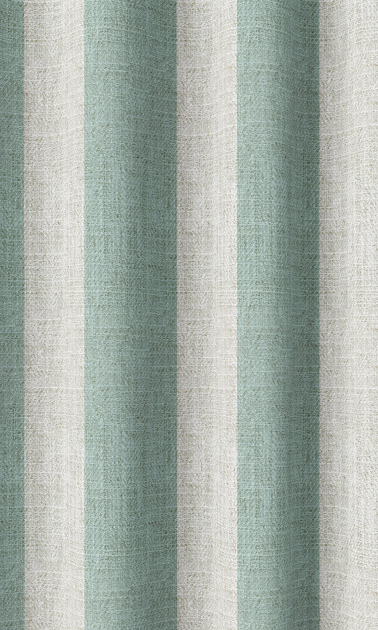 Striped Print Curtains (Aqua Blue/ White)