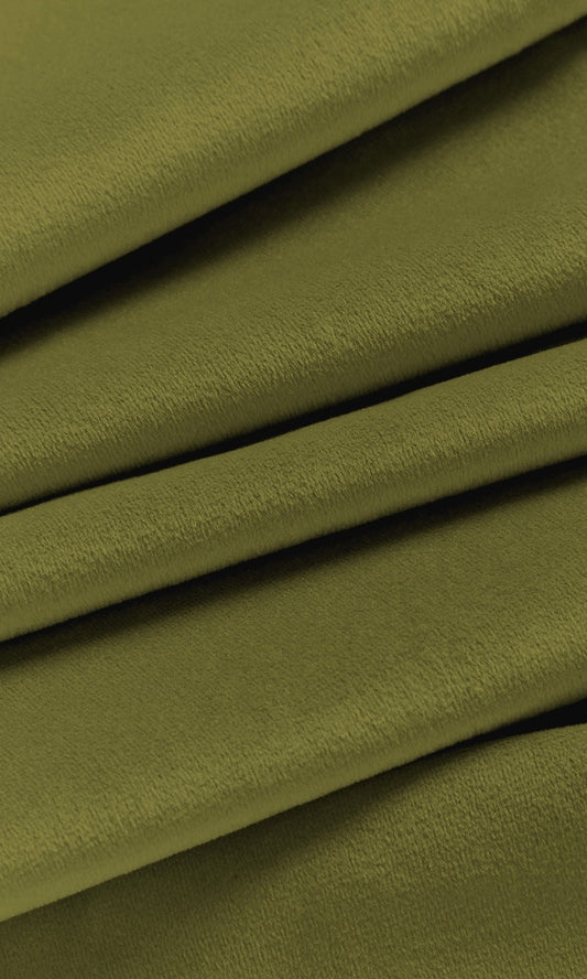 Velvet Curtain Panels (Olive Green)