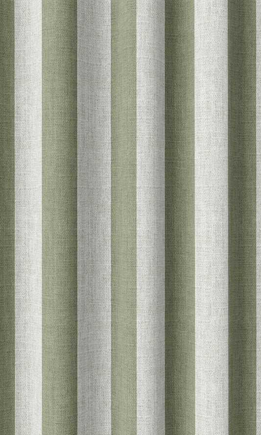 Modern Striped Custom Home Décor Fabric By the Metre (Green/ White)