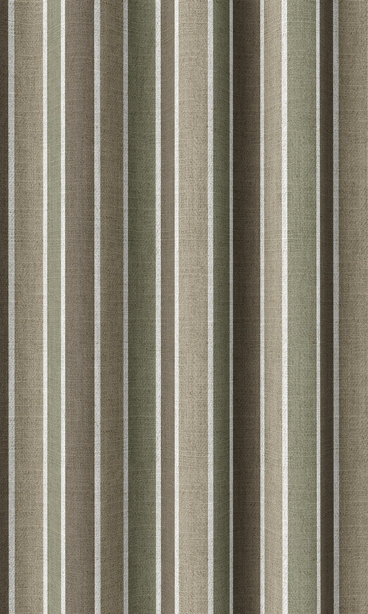 Striped Drapes (Olive Green/ Brown/ Beige)