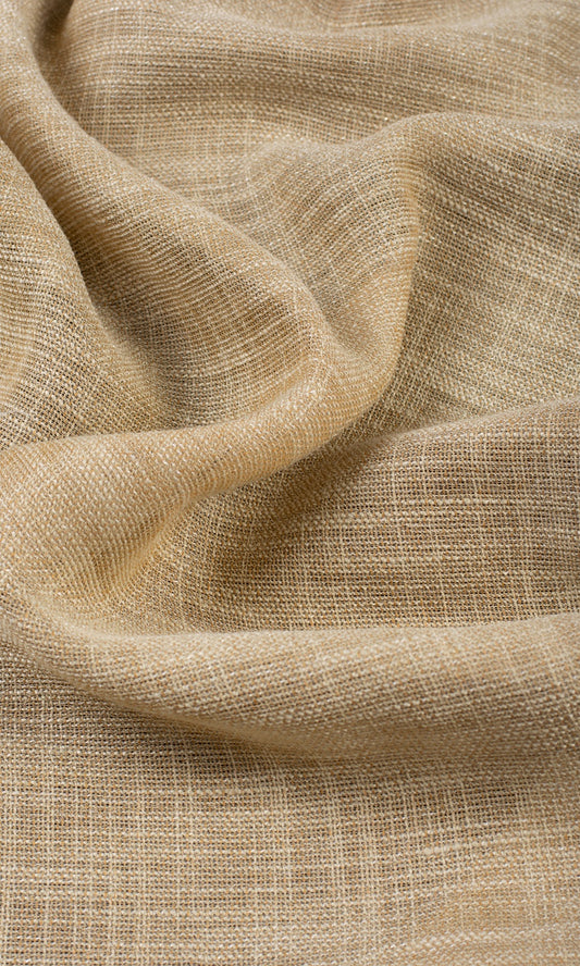 Textured Sheer Home Décor Fabric By the Metre (Mustard Beige)