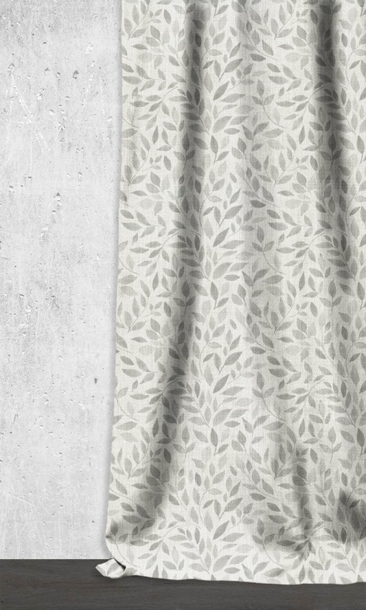 Botanical Print Drapes (Eggshell White/ Grey)