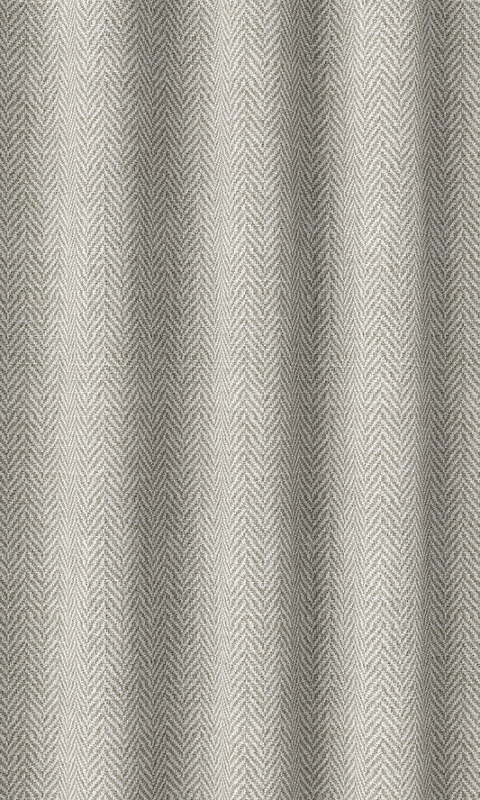 Herringbone Print Window Drapes (Grey/ White)