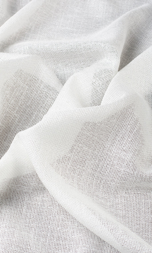 Textured Sheer Home Décor Fabric By the Metre (White)