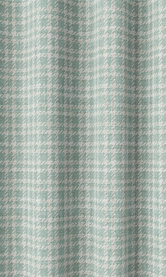 Check Patterned Home Décor Fabric Sample (Aqua Blue/ White)