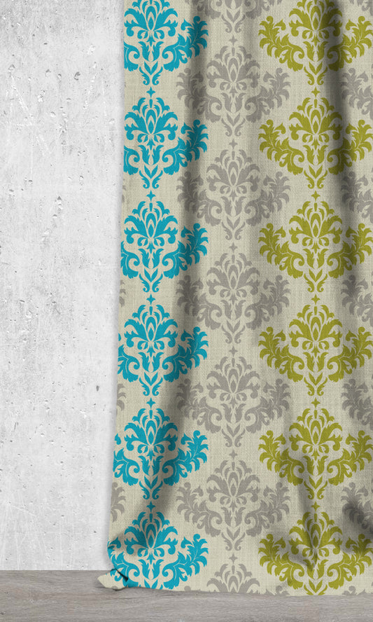 Custom Printed Window Drapes (Blue/ Green/ Grey)