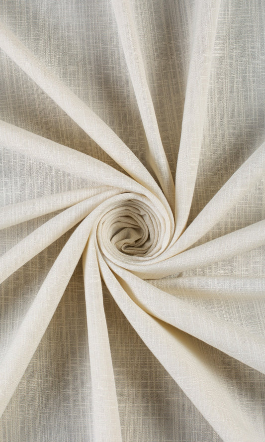 Textured Semi-Sheer Home Décor Fabric Sample (Warm Ivory/ Pale Beige)