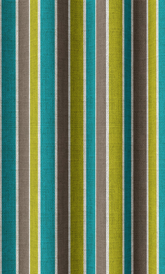 Custom Striped Home Décor Fabric Sample (Blue/ Green)
