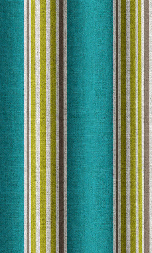 Modern Striped Custom Home Décor Fabric Sample (Blue/ Green)