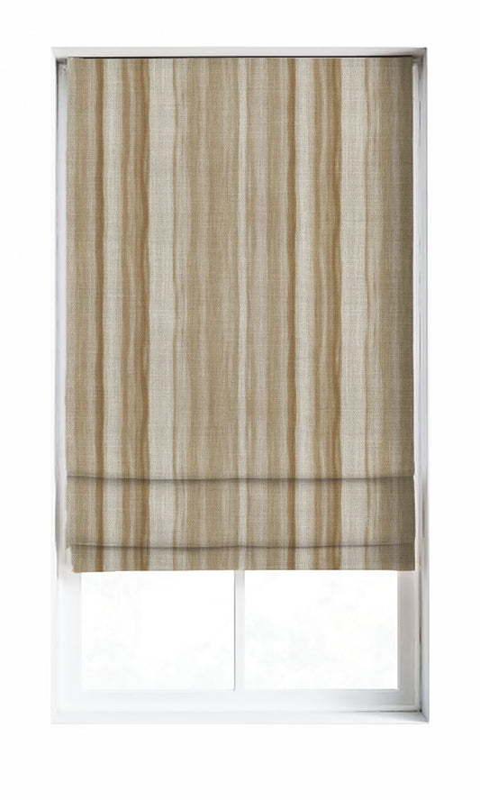 Modern Striped Custom Drapery (Brown/ Beige)