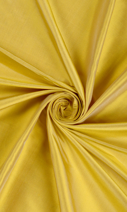 Plain Shantung Silk Custom Home Décor Fabric By the Metre (Yellow)