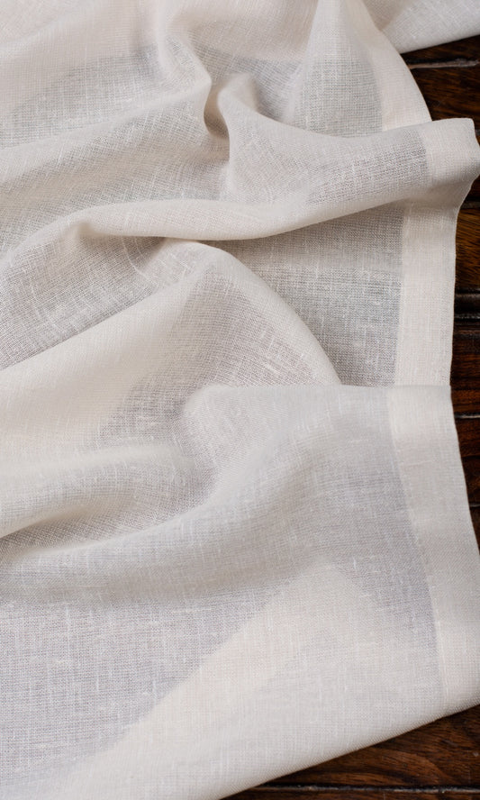 Plain Sheer Home Décor Fabric Sample (Parchment White)