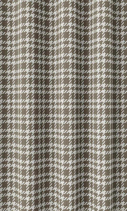 Check Patterned Home Décor Fabric By the Metre (Cedar Brown)