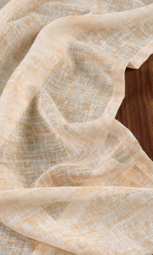 Textured Sheer Curtain Panels (Peachy Orange)