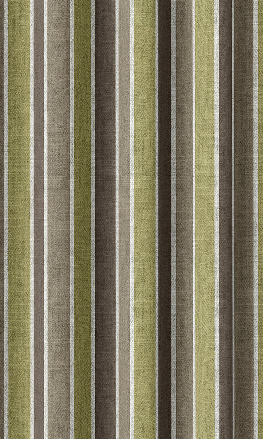 Modern Striped Custom Curtains (Green/ Brown)