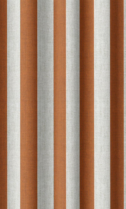 Modern Striped Custom Curtains (Burnt Orange/ White)