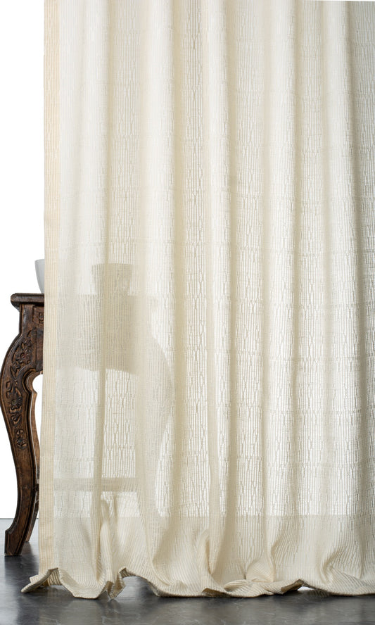 Textured Sheer Curtains (Ivory-Beige)